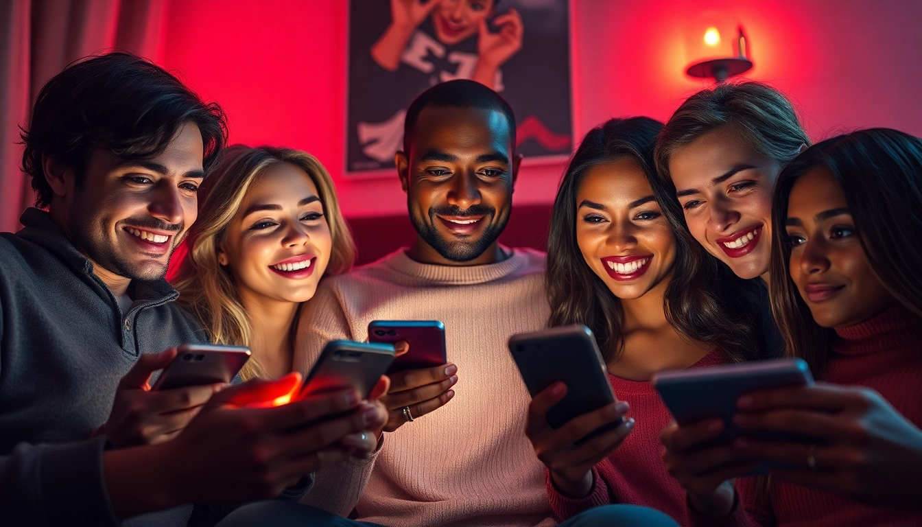 Engaging sexting ai characters exchanging flirty messages in a cozy setting.