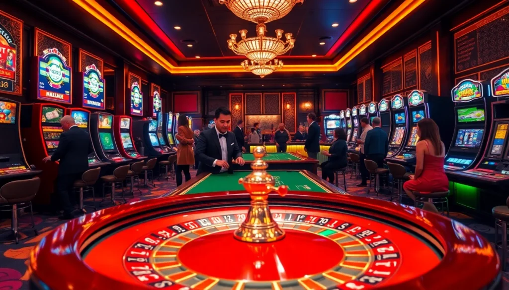 Experience the excitement of HM88 casino gaming with vibrant roulette and thrilling slot machines.